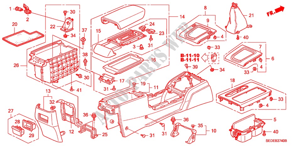 CONSOLE for Honda ACCORD TOURER 2.0 COMFORT 5 Doors 5 speed manual 2007