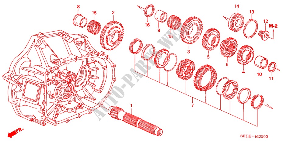COUNTERSHAFT (2.0L)(5MT) for Honda ACCORD TOURER 2.0 COMFORT 5 Doors 5 speed manual 2007