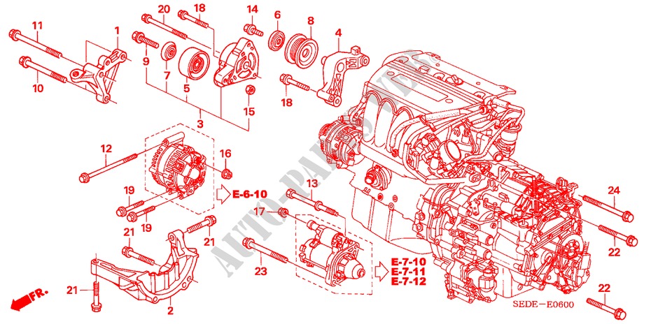 ENGINE MOUNTING BRACKET for Honda ACCORD TOURER 2.4 EXECUTIVE 5 Doors 6 speed manual 2006