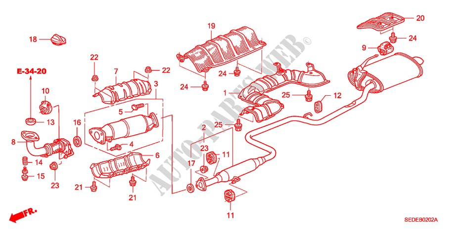 EXHAUST PIPE (DIESEL) for Honda ACCORD TOURER 2.2 SPORT 5 Doors 6 speed manual 2007