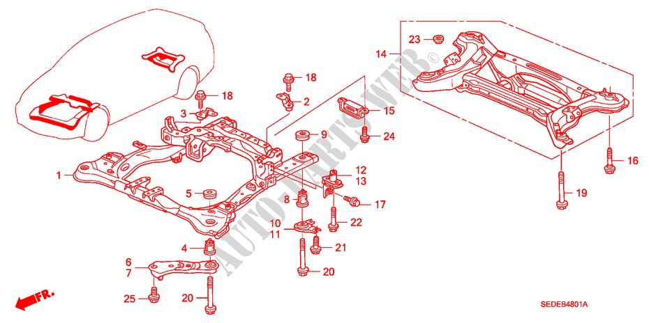 FRONT BEAM/REAR BEAM (DIESEL) for Honda ACCORD TOURER 2.2 EXECUTIVE 5 Doors 6 speed manual 2008