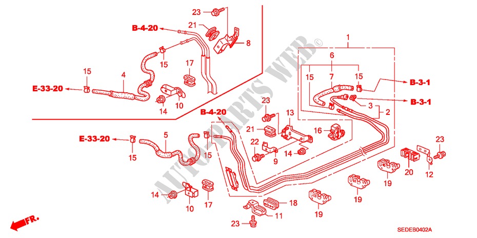 FUEL PIPE (DIESEL) for Honda ACCORD TOURER 2.2 SPORT 5 Doors 6 speed manual 2007