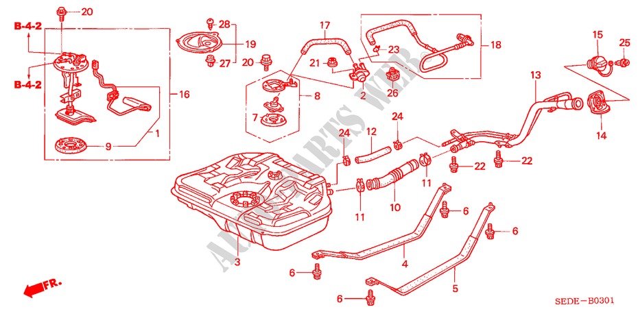 FUEL TANK (DIESEL) for Honda ACCORD TOURER 2.2 EXECUTIVE 5 Doors 6 speed manual 2007