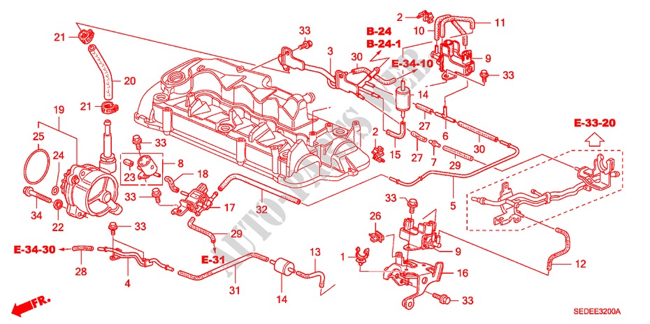 INSTALL PIPE/VACUUM PUMP (DIESEL) for Honda ACCORD TOURER 2.2 SPORT 5 Doors 6 speed manual 2007