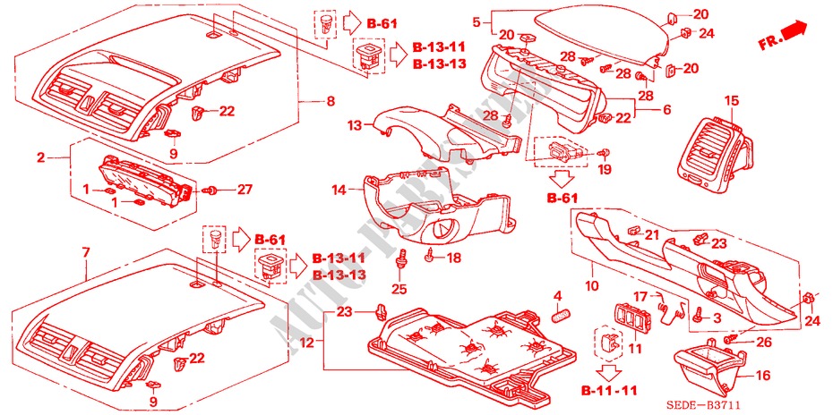 INSTRUMENT PANEL GARNISH (DRIVER SIDE) (RH) for Honda ACCORD TOURER 2.2 EXECUTIVE 5 Doors 6 speed manual 2007