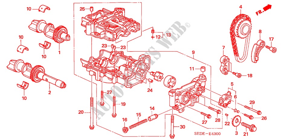OIL PUMP (DIESEL) for Honda ACCORD TOURER 2.2 SPORT 5 Doors 6 speed manual 2006