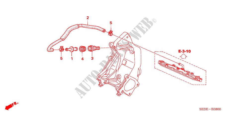 PCV TUBE for Honda ACCORD TOURER 2.4 EXECUTIVE 5 Doors 6 speed manual 2007