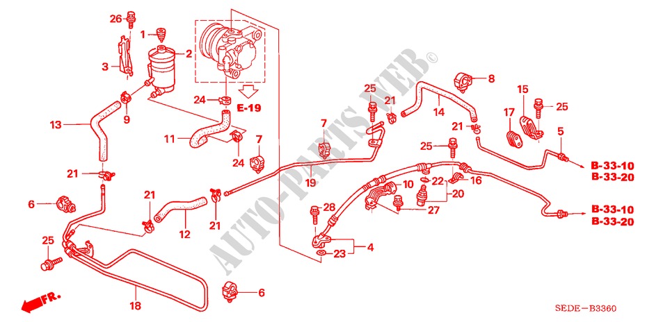 P.S. LINES (LH) for Honda ACCORD TOURER 2.0 SPORT 5 Doors 5 speed manual 2007