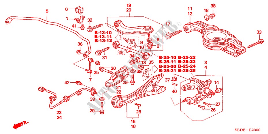 REAR LOWER ARM for Honda ACCORD TOURER 2.0 COMFORT 5 Doors 5 speed manual 2007