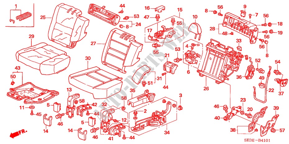 REAR SEAT(L.) for Honda ACCORD TOURER 2.0 COMFORT 5 Doors 5 speed manual 2007