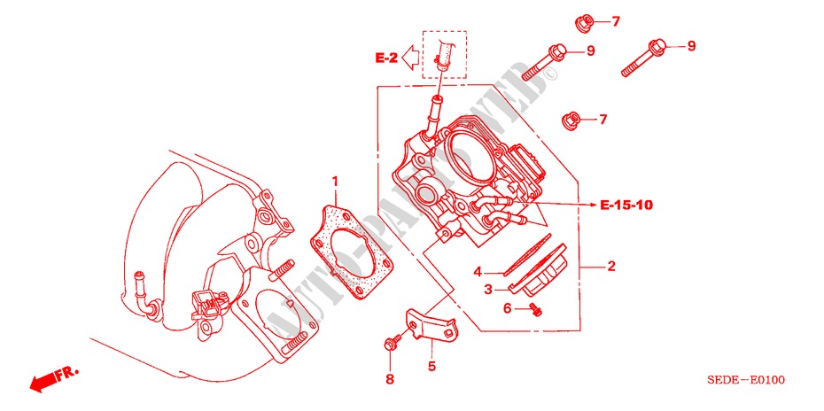 THROTTLE BODY (2.0L) for Honda ACCORD TOURER 2.0 COMFORT 5 Doors 5 speed manual 2007