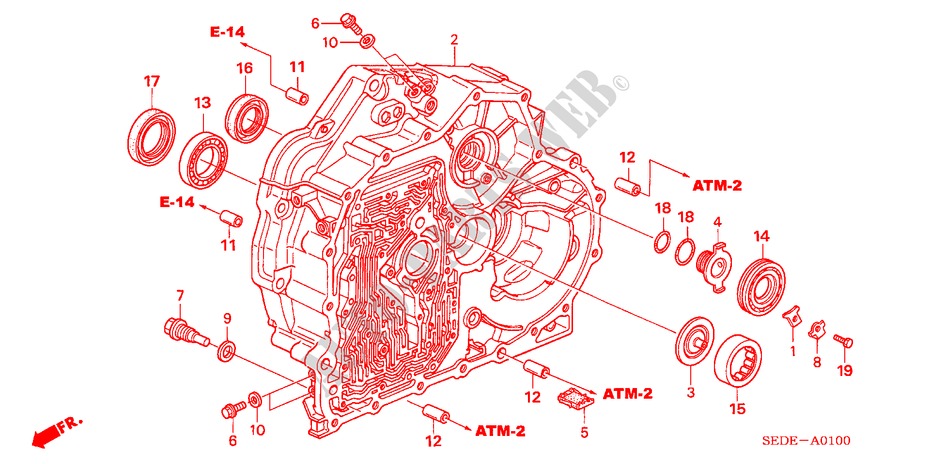 TORQUE CONVERTER CASE for Honda ACCORD TOURER 2.0 SPORT 5 Doors 5 speed automatic 2006