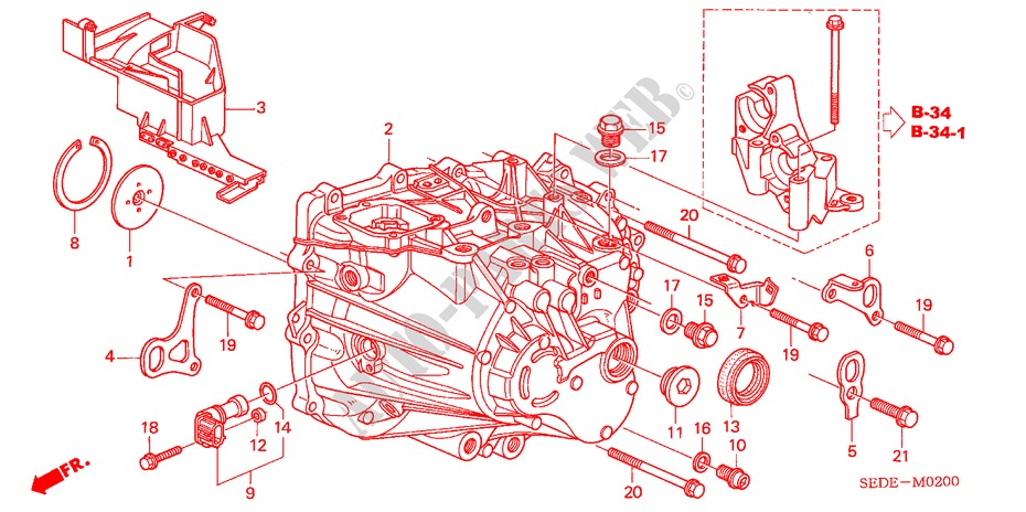TRANSMISSION CASE for Honda ACCORD TOURER 2.0 SPORT 5 Doors 5 speed manual 2007