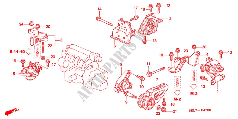 ENGINE MOUNTS (MT) for Honda CITY EXI 4 Doors 5 speed manual 2005