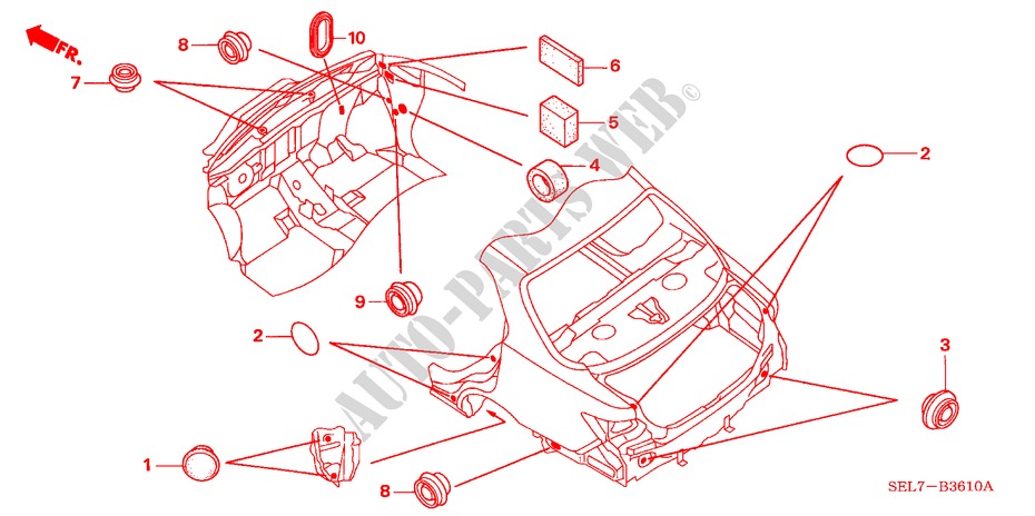 GROMMET (REAR) for Honda CITY EXI 4 Doors 5 speed manual 2005