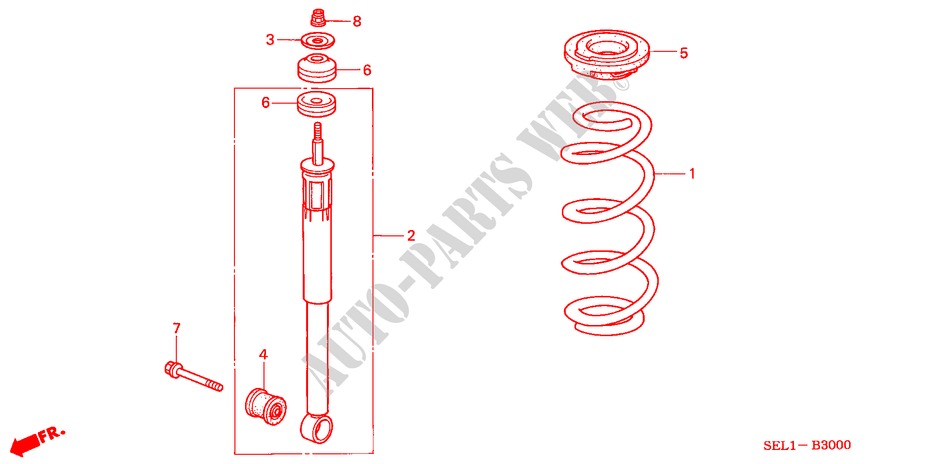 REAR SHOCK ABSORBER for Honda CITY EXI 4 Doors full automatic 2003