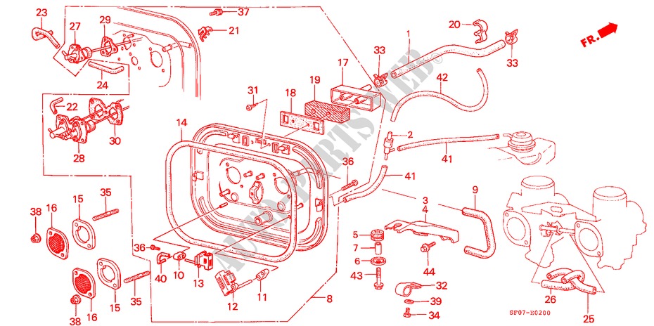 AIR CLEANER BASE for Honda PRELUDE EX 2 Doors 5 speed manual 1985