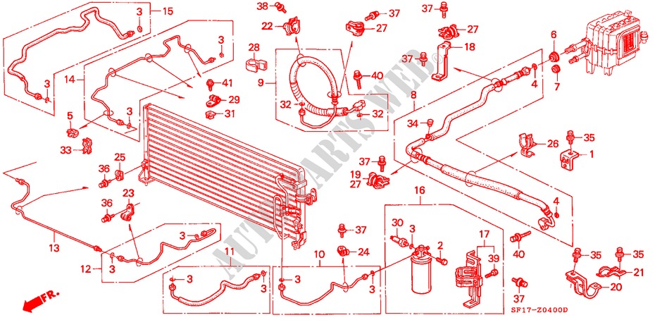 AIR CONDITIONER (HOSES/PIPES)(1) for Honda PRELUDE 2.0I-16 2 Doors 5 speed manual 1988