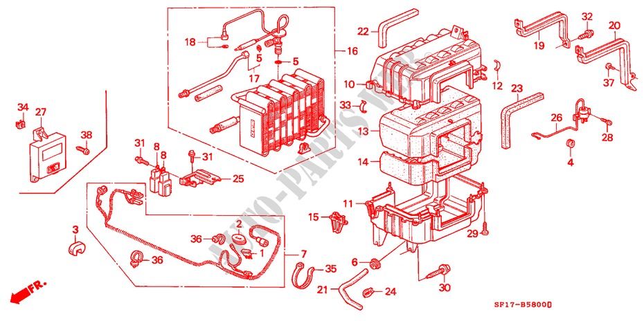 AIR CONDITIONER (UNIT) (1) for Honda PRELUDE 2.0EX 2 Doors 4 speed automatic 1989