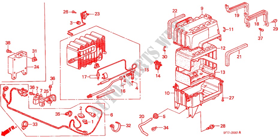 AIR CONDITIONER (UNIT) (2) for Honda PRELUDE 2.0I-16 4WS 2 Doors 5 speed manual 1988