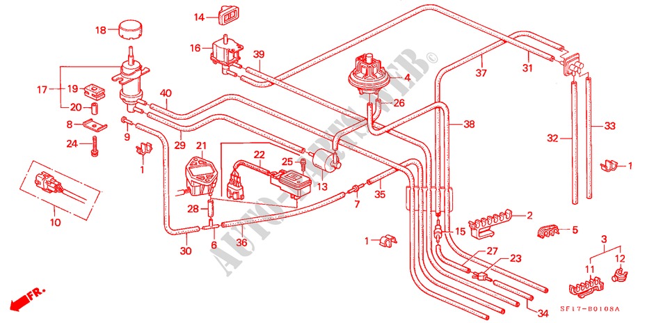 CONTROL BOX TUBING (2) for Honda PRELUDE 2.0I-16 2 Doors 5 speed manual 1988