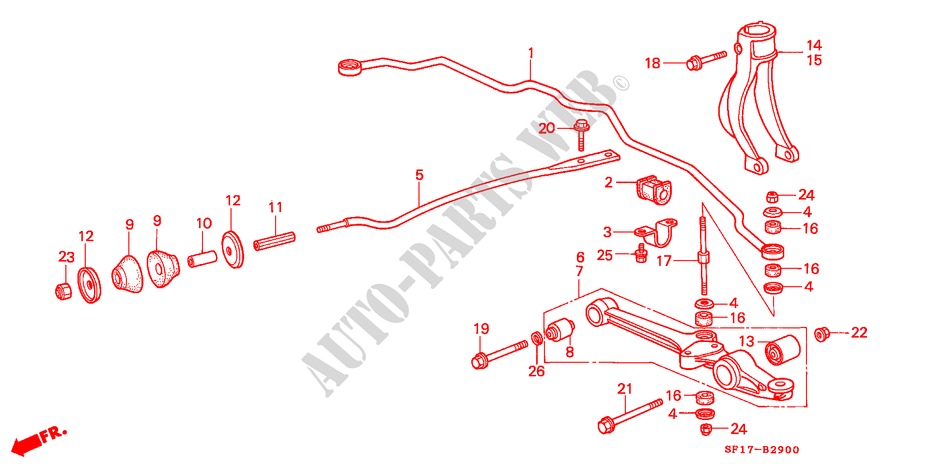 FRONT STABILIZER/ FRONT LOWER ARM for Honda PRELUDE 2.0I-16 2 Doors 5 speed manual 1988