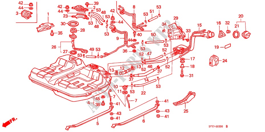 FUEL TANK for Honda PRELUDE 2.0I-16 4WS 2 Doors 5 speed manual 1988
