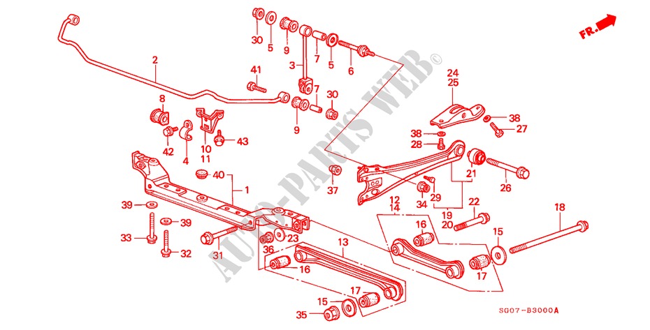 REAR LOWER ARM/ REAR STABILIZER for Honda LEGEND COUPE V6 2.7I 2 Doors 4 speed automatic 1989