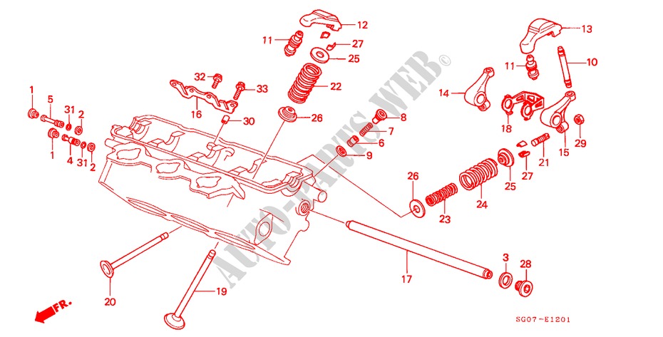 VALVE/ROCKER ARM (REAR) for Honda LEGEND COUPE V6 2.7I 2 Doors 4 speed automatic 1989