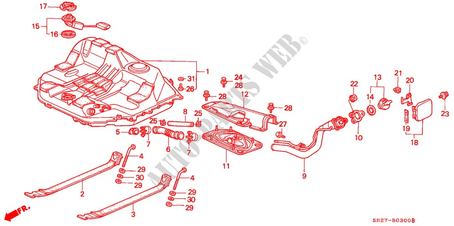 FUEL TANK for Honda CIVIC CRX 1.6I-16 3 Doors 5 speed manual 1989
