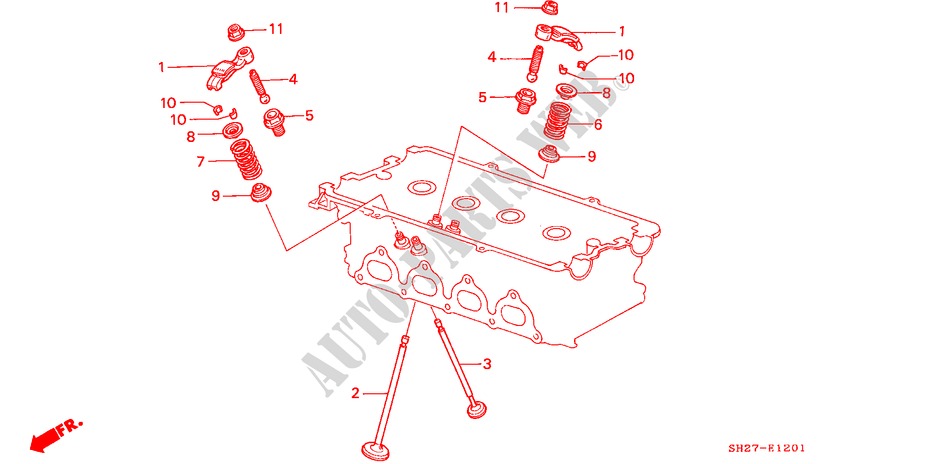 VALVE/ROCKER ARM (DOHC) for Honda CIVIC CRX 1.6I-16 3 Doors 5 speed manual 1990