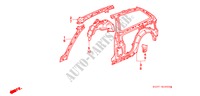 BODY STRUCTURE COMPONENTS (4) for Honda CIVIC DX 3 Doors 4 speed automatic 1990