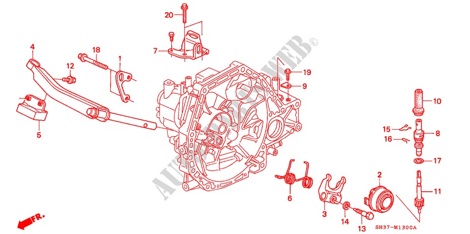 CLUTCH RELEASE (2) for Honda CIVIC 1.6I-VT 3 Doors 5 speed manual 1990