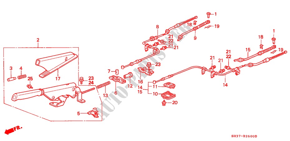 PARKING BRAKE for Honda CIVIC 1.6I-16 3 Doors 5 speed manual 1990