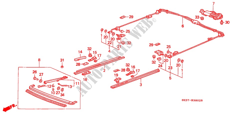 SLIDING ROOF (2) for Honda CIVIC DX 3 Doors 4 speed automatic 1990