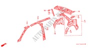 BODY STRUCTURE COMPONENTS (4) for Honda CIVIC GL 4 Doors 4 speed automatic 1988