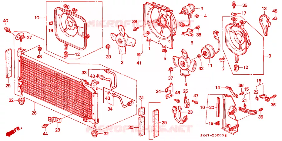 AIR CONDITIONER (CONDENSER) Honda  CIVIC 1989 GL 5 speed manual 