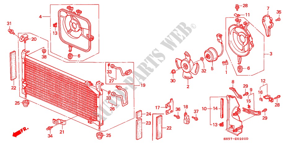 AIR CONDITIONER (CONDENSER) for Honda CIVIC SHUTTLE 1.6I-4WD 5 Doors 5 speed manual 1990