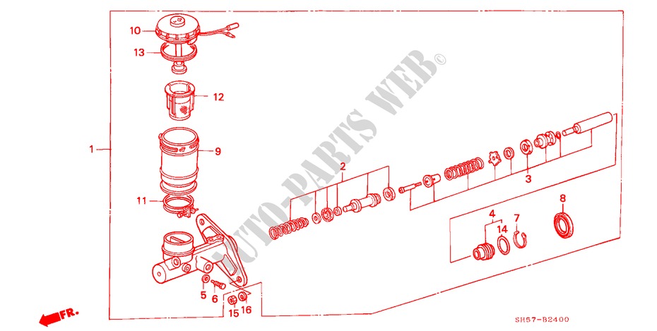 BRAKE MASTER CYLINDER (1) for Honda CIVIC SHUTTLE GL 5 Doors 5 speed manual 1988
