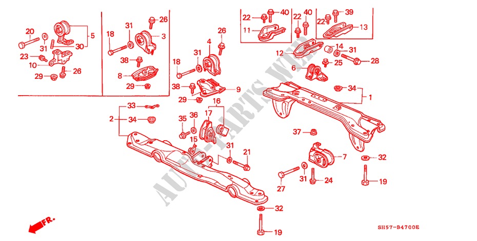 ENGINE MOUNTS for Honda CIVIC SHUTTLE GL 5 Doors 5 speed manual 1988