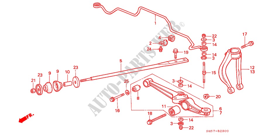 FRONT STABILIZER/ FRONT LOWER ARM for Honda CIVIC SHUTTLE 1.6I-4WD 5 Doors 5 speed manual 1990