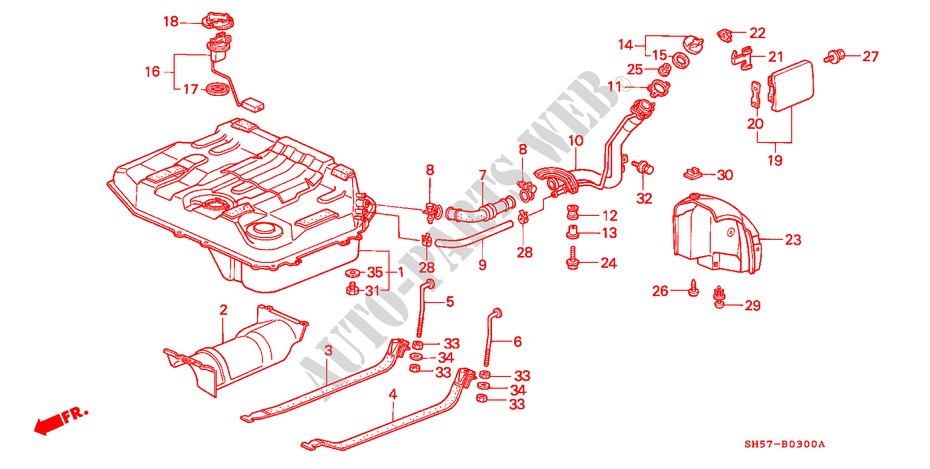 FUEL TANK for Honda CIVIC SHUTTLE 1.6I-4WD 5 Doors 5 speed manual 1990