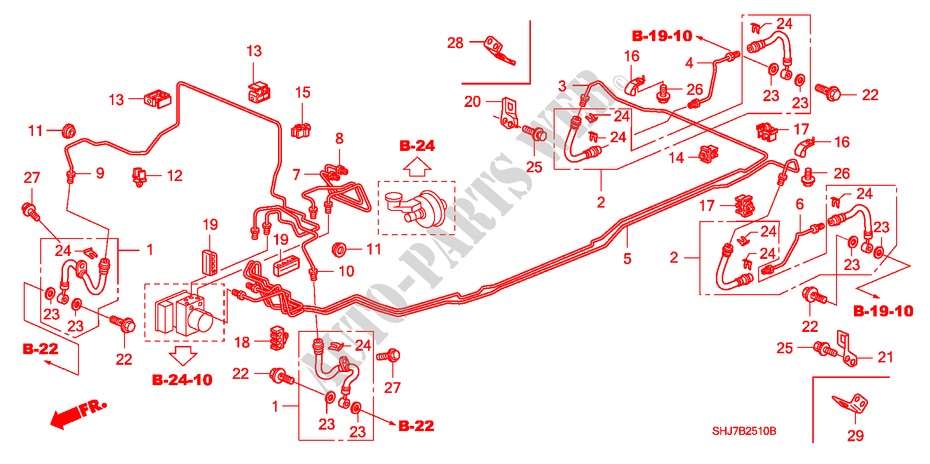 BRAKE LINES(VSA) for Honda ODYSSEY EXL 5 Doors 5 speed automatic 2008
