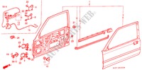 FRONT DOOR PANELS (2D) for Honda ACCORD EX-2.0I 3 Doors 5 speed manual 1988