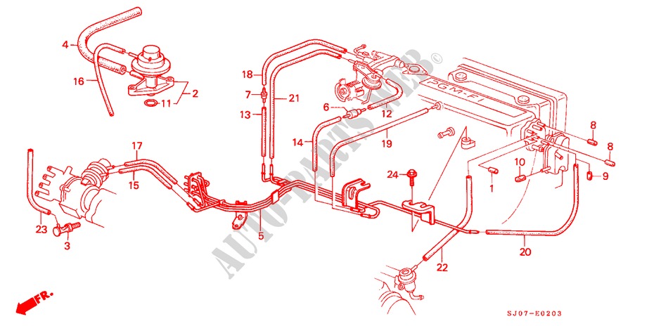 INSTALL PIPE/TUBING (DOHC,PGM FI) for Honda ACCORD 2.0I-16 4 Doors 5 speed manual 1988