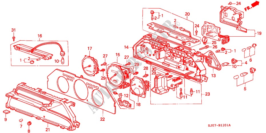 SPEEDOMETER COMPONENT (NS) for Honda ACCORD EX-2.0I 3 Doors 5 speed manual 1988