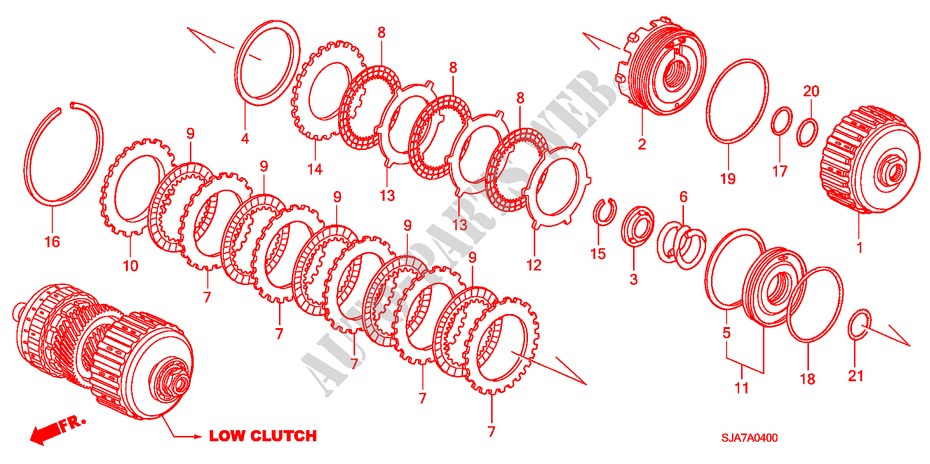 CLUTCH(LOW) for Honda LEGEND LEGEND 4 Doors 5 speed automatic 2010