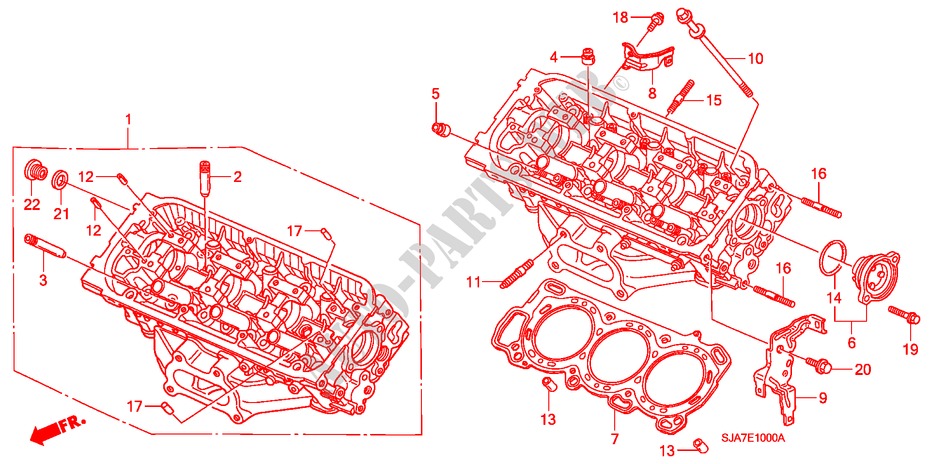 FRONT CYLINDER HEAD( '08) for Honda LEGEND LEGEND 4 Doors 5 speed automatic 2007