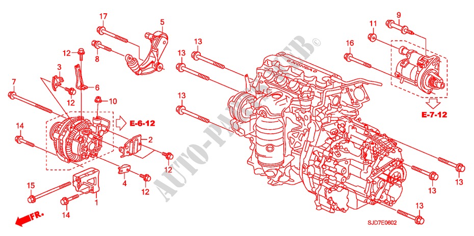 ALTERNATOR BRACKET (1.8L) for Honda FR-V 1.8 EXECUTIVE 5 Doors 6 speed manual 2008