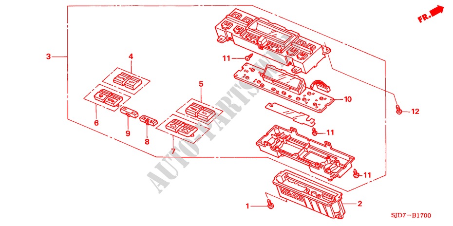 AUTO AIR CONDITIONER CONTROL (LH) for Honda FR-V 1.7 5 Doors 5 speed manual 2005